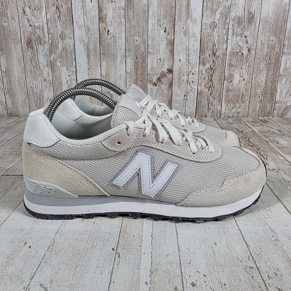 New Balance 515 V3 Womens White Grey Suede Mesh Sneakers WL515WHT Size 8